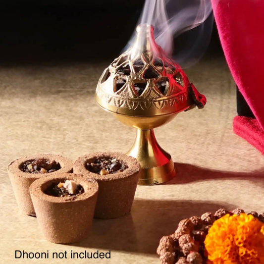 Eco-friendly handmade Sadhana Sambrani Cup with herbal dhoop and cow dung for vastu rituals