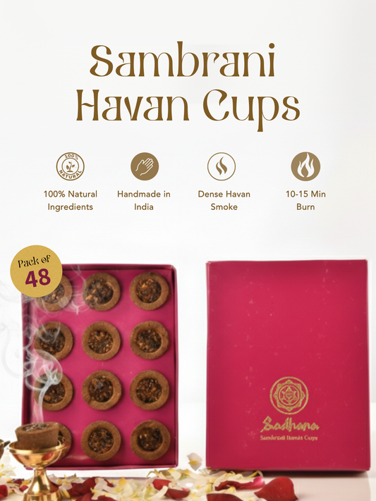 Sadhana Sambrani Havan Cups (48 pcs) – 100% Natural Pooja Dhoop