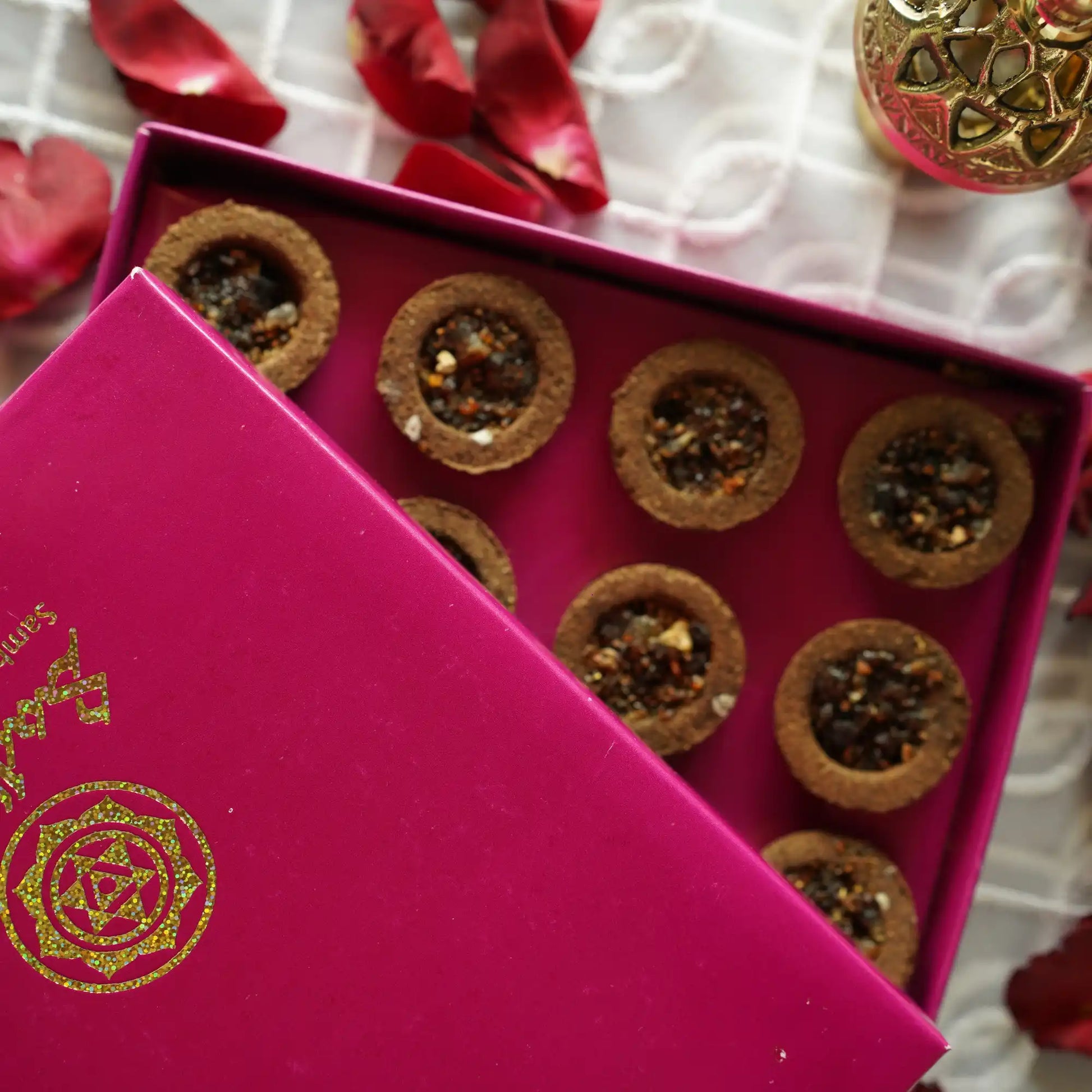 Sadhana Sambrani Cup on brass pooja plate – used in daily rituals and Shraddha ceremonies