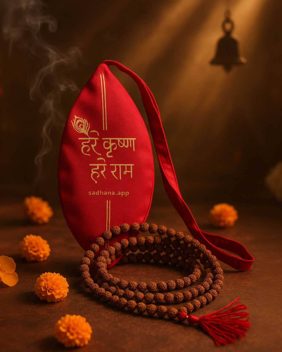 Rudraksha Mala with Gaumukhi – Sacred Beads for Japa
