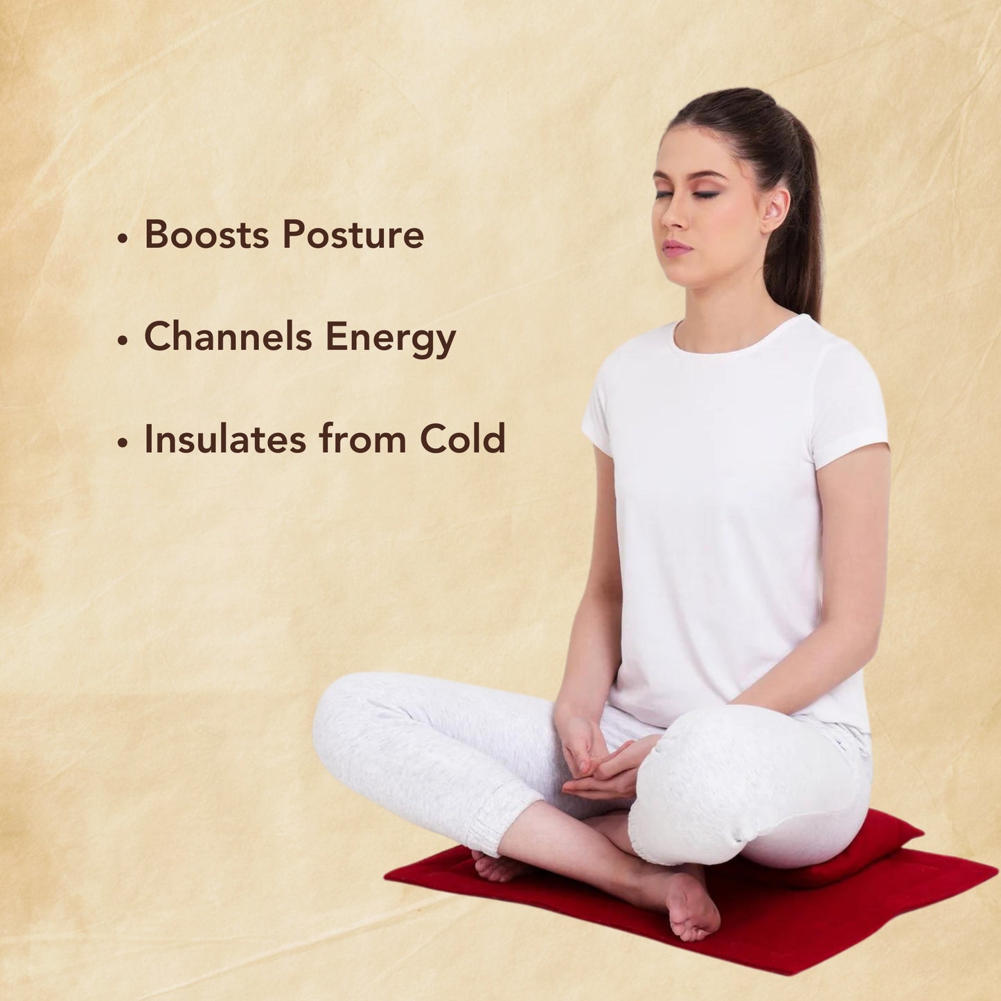 Pitambari Yellow Cotton Sari For Yagya/ Sadhana + 1 Asana Mat