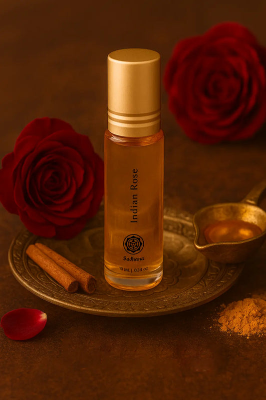 Japa Sadhana Set — Mala, Gaumukhi & Rose/Jasmine Attar