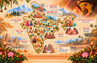 भारत में नवरात्रि का उत्सव : पर्व एक, परंपराएँ अनेक