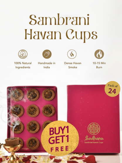 Sadhana Sambrani Havan Cups (24 pcs) – 100% Natural Pooja Dhoop