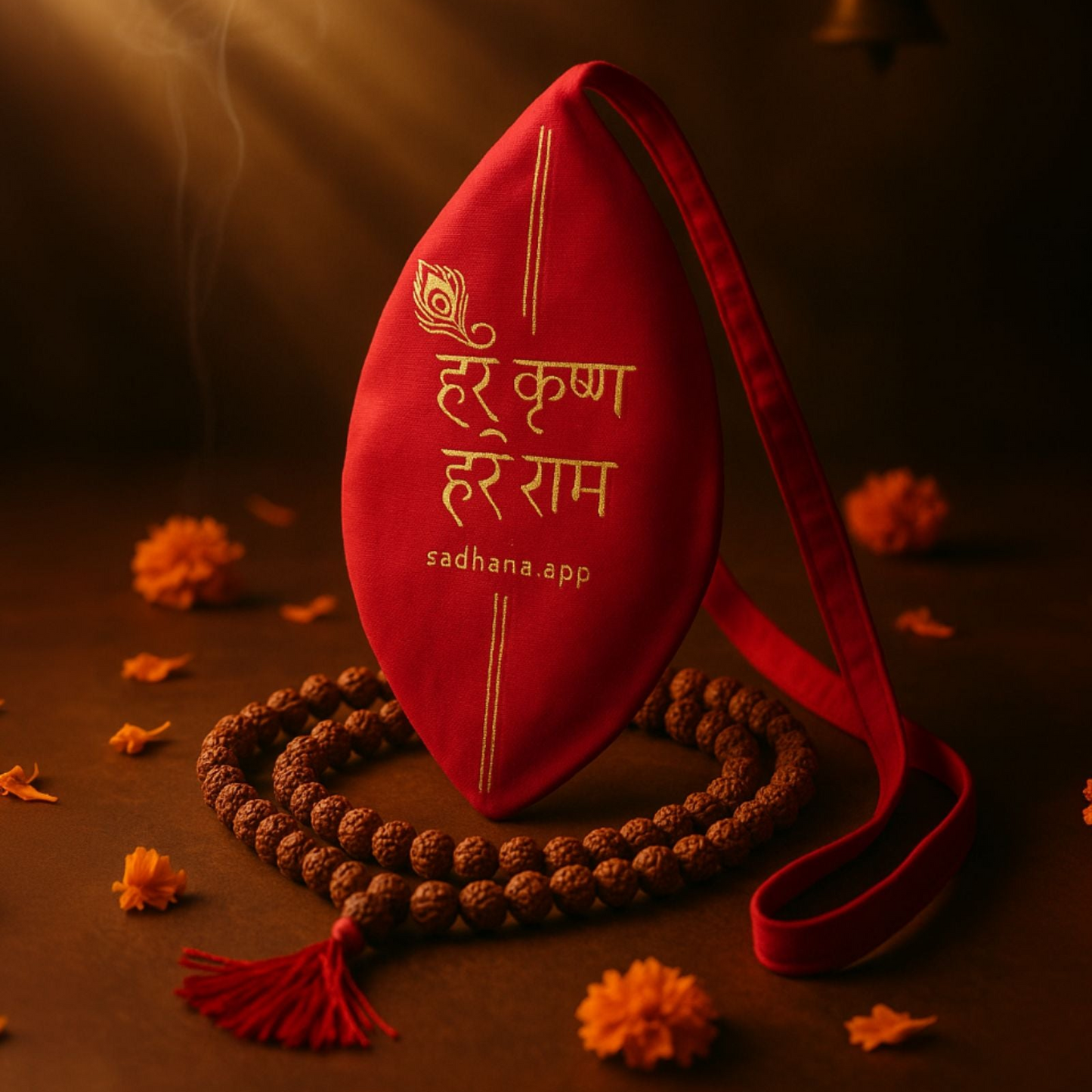 Rudraksha Mala with Gaumukhi – Sacred Beads for Japa