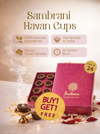 Sadhana Sambrani Havan Cups (24 pcs) – 100% Natural Pooja Dhoop