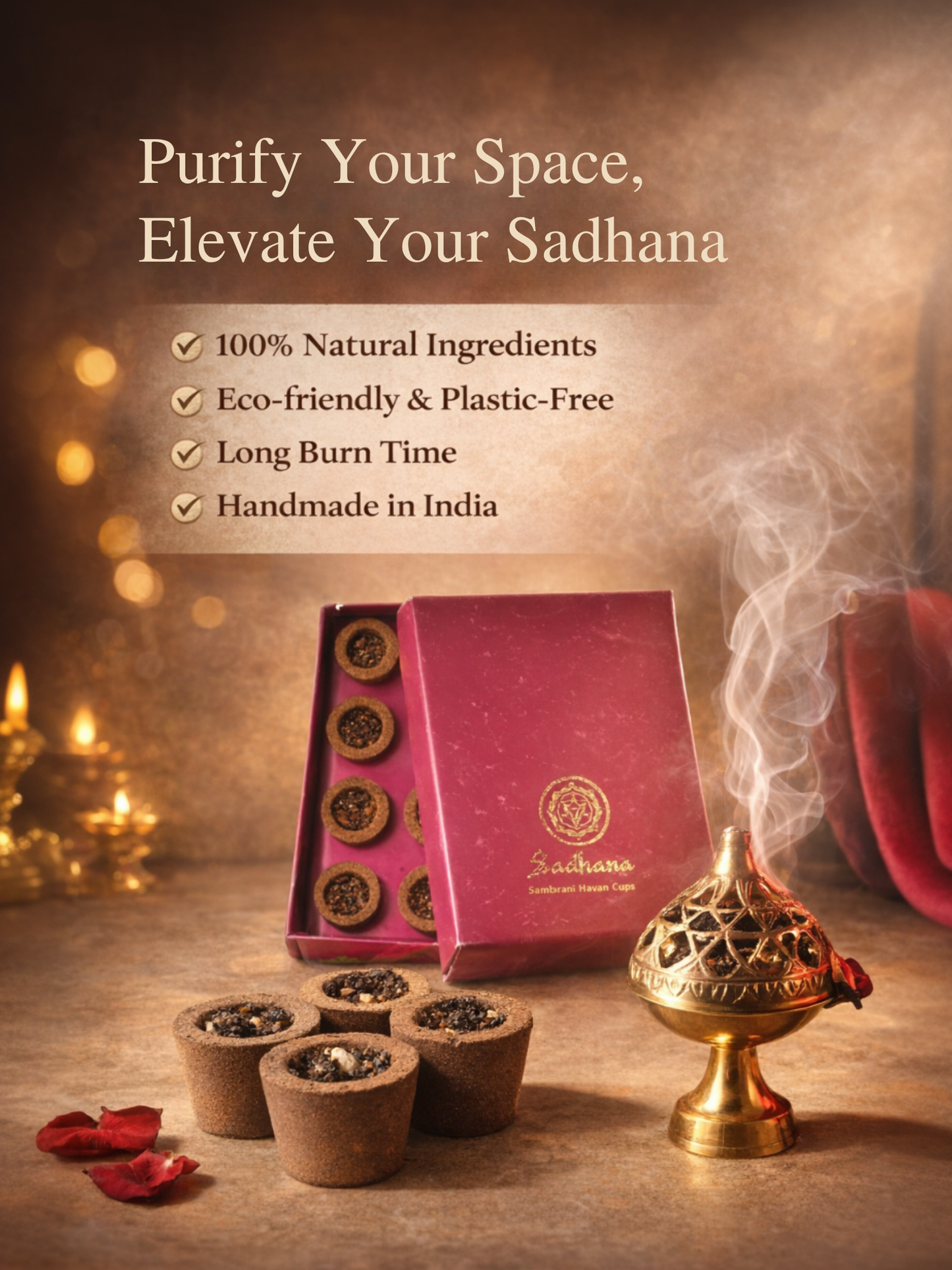 Sadhana Havan Cups – 100% Natural | 12-Month Puja Subscription
