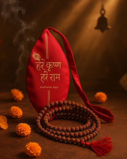 Rudraksha Mala with Gaumukhi – Sacred Beads for Japa