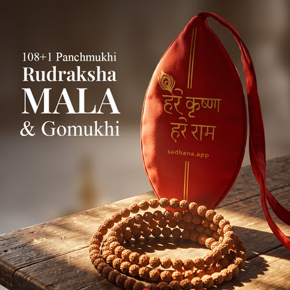 Rudraksha Mala with Gaumukhi – Sacred Beads for Japa