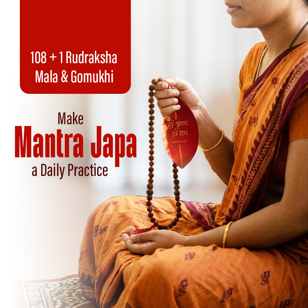 Rudraksha Mala with Gaumukhi – Sacred Beads for Japa