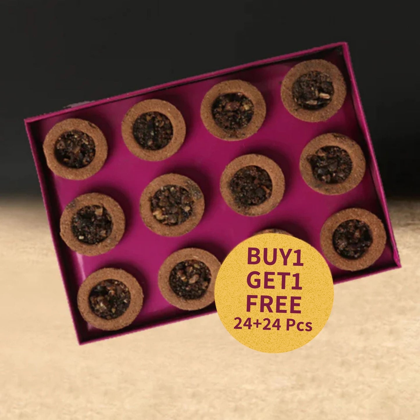 Sadhana Sambrani Havan Cups – 100% Natural Pooja Dhoop (24 pcs)