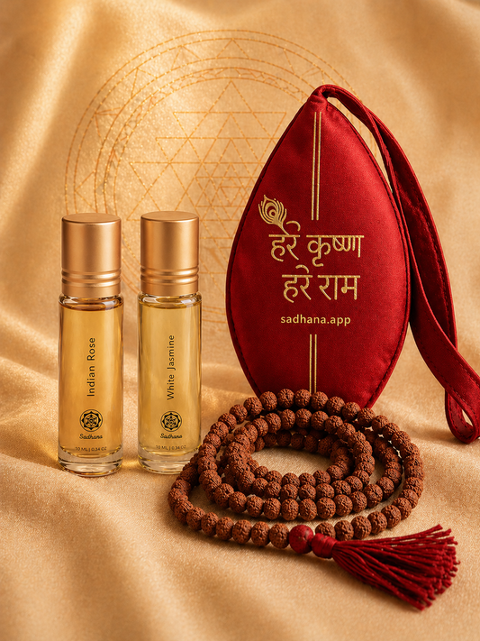 Sacred Beginnings Bundle — Mala, Gomukhi & Rose-Jasmine Attar